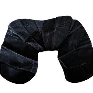 Brookstone Inflatable Pillow Black Neck/Head Travel Blow Up Carrying Case Pouch